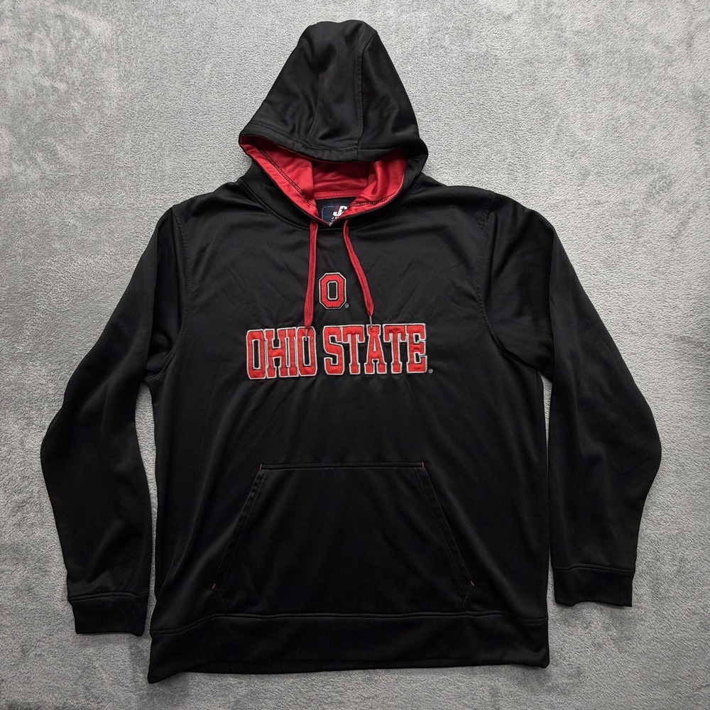 Ohio State Sweatshirt Men XL Black NCAA Football J America Hooded Pullover